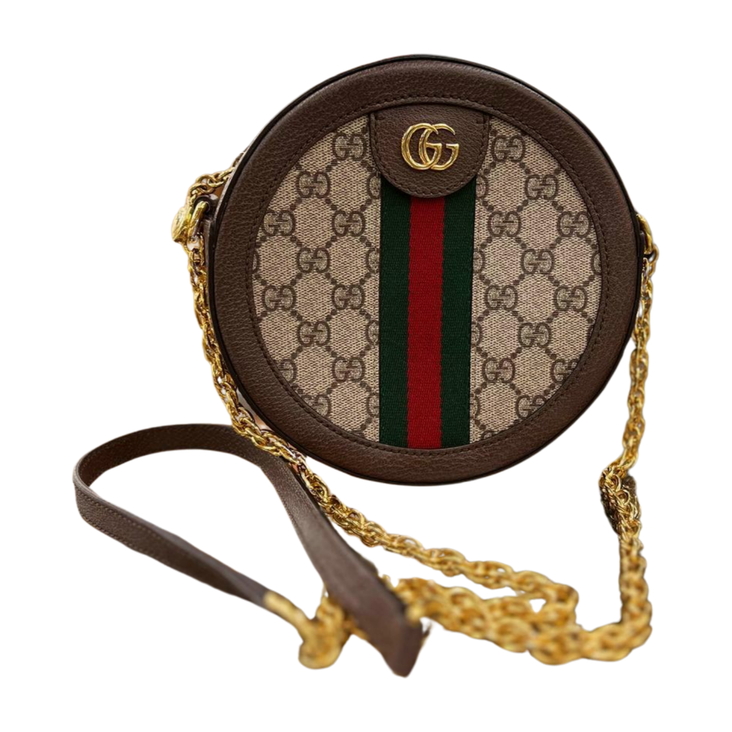 Gucci Ophidia GG Mini Round Shoulder Bag Fieldstone Jewelry and