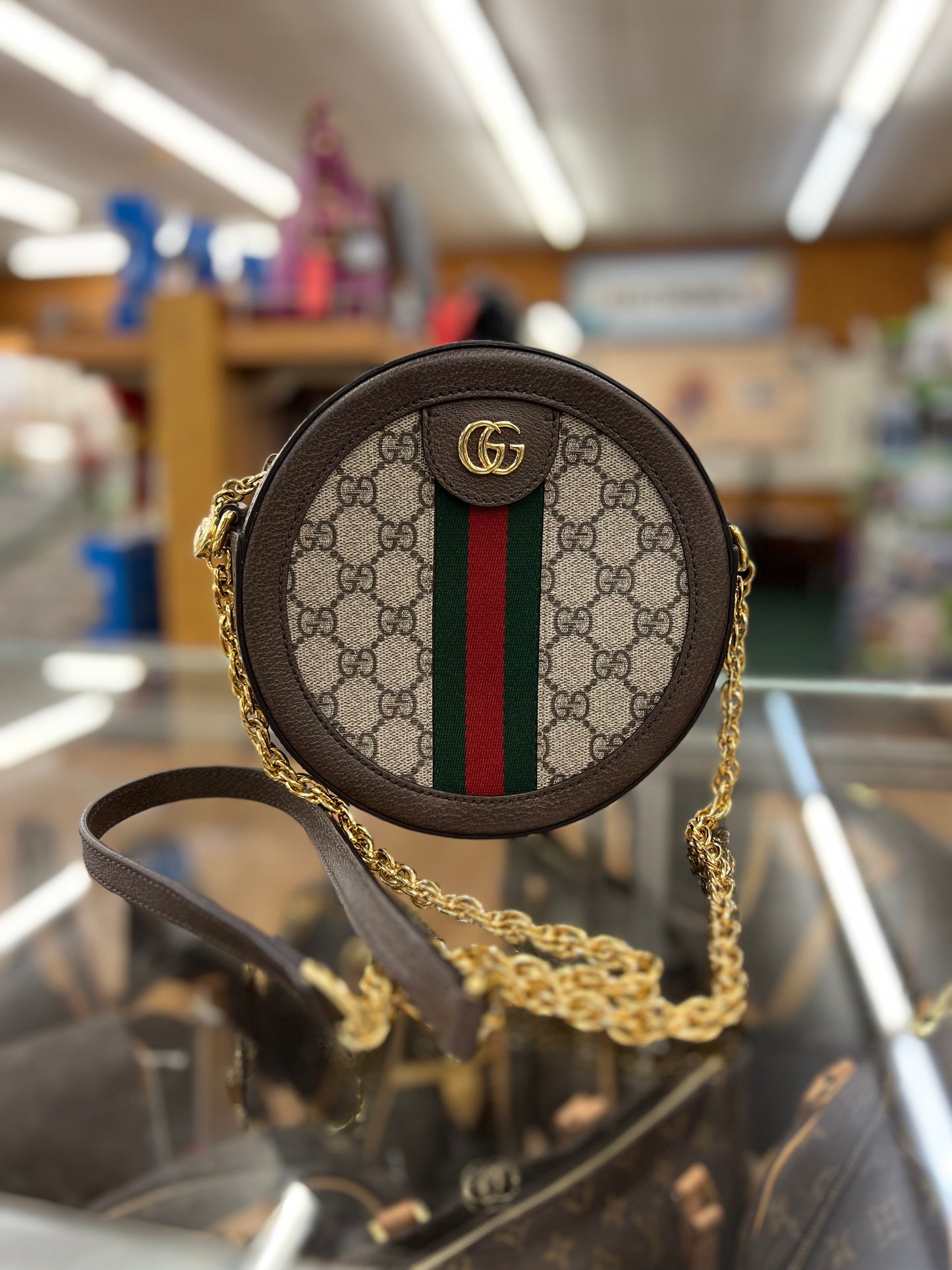 Gucci Ophidia GG Mini Round Shoulder Bag