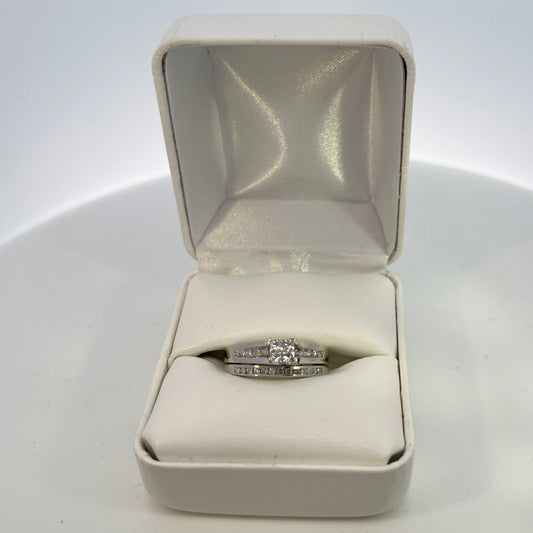 14kt White Gold Wedding Set