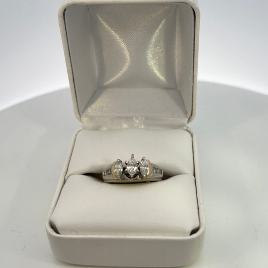 14kt White Gold Marquis Wedding Set