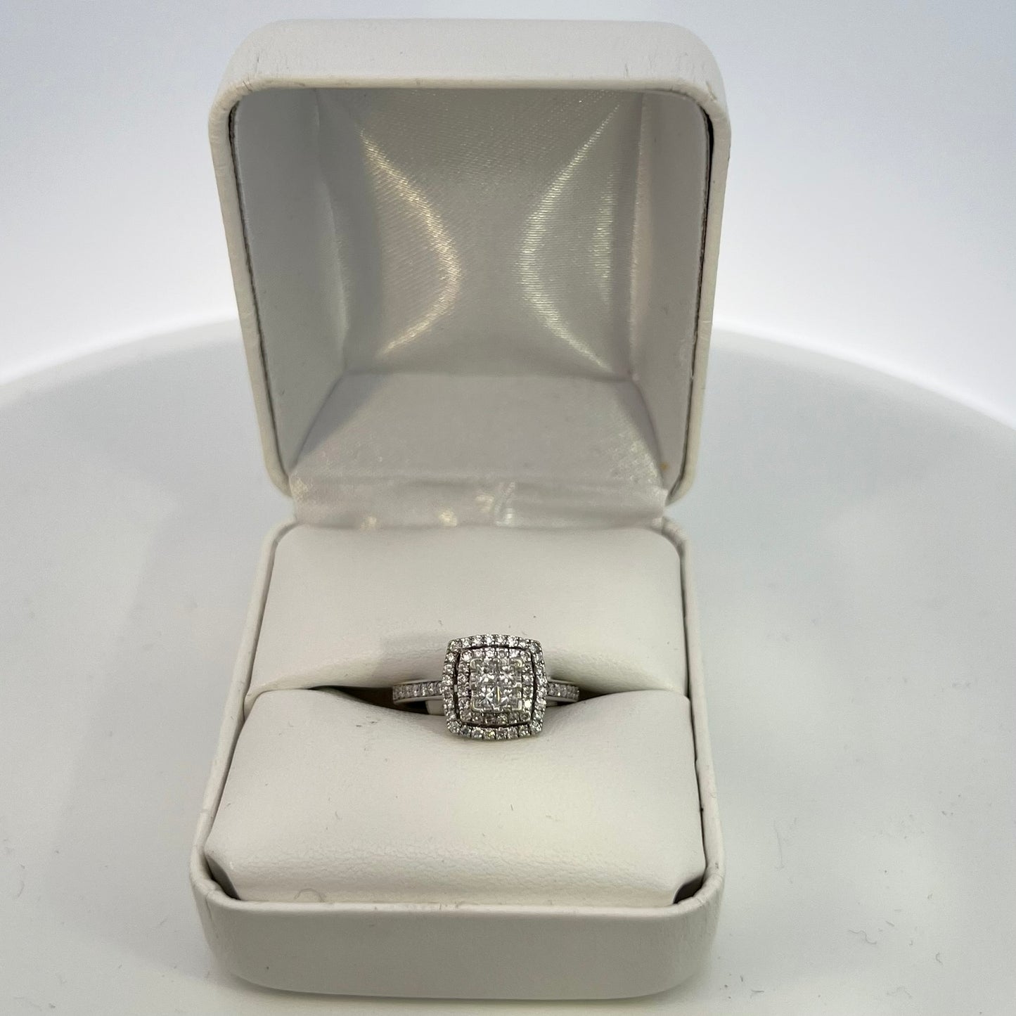 10kt White Gold Ring with Diamonds