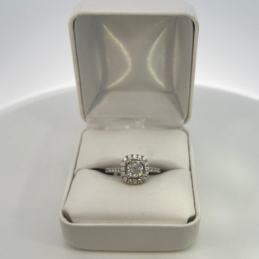 14kt White Gold with Square Diamonds Ring