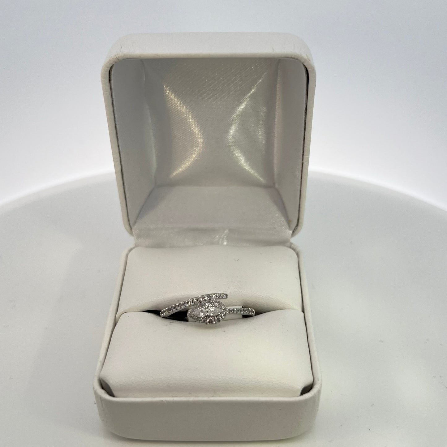 10kt White Gold Ring with Diamonds