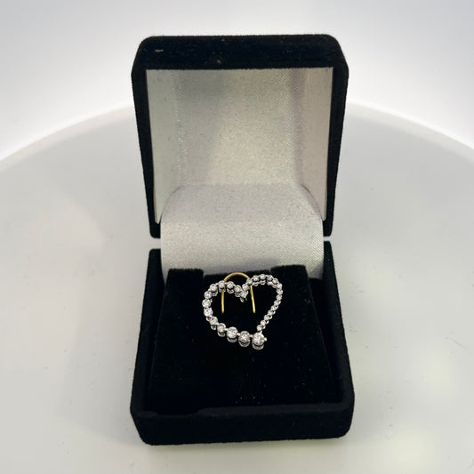 14kt White Gold Diamond Heart Charm