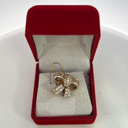 14kt Yellow Gold Diamond Bow Charm